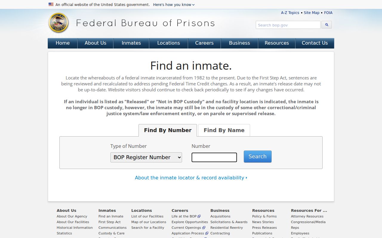 Clark County federal inmate records and Bureau of Prisons locator