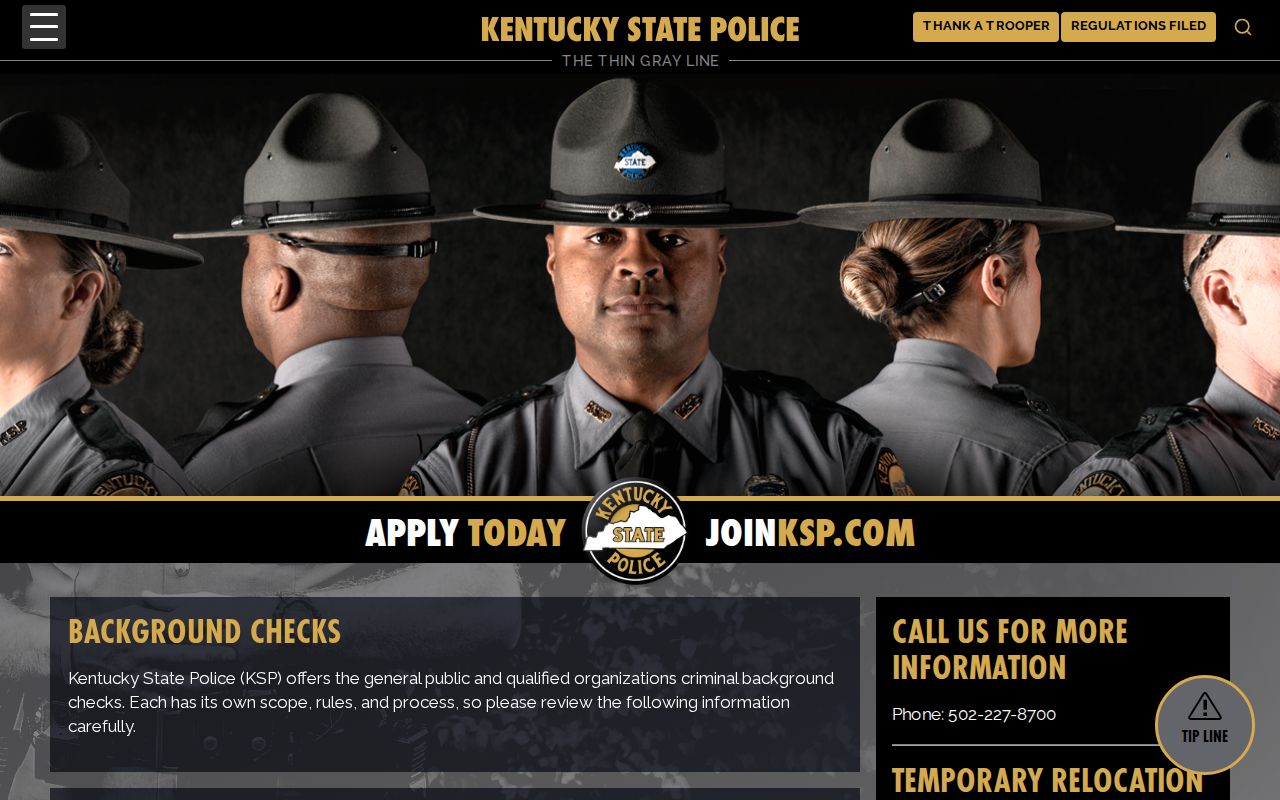 Clark County criminal history check and Kentucky State Police fingerprint information