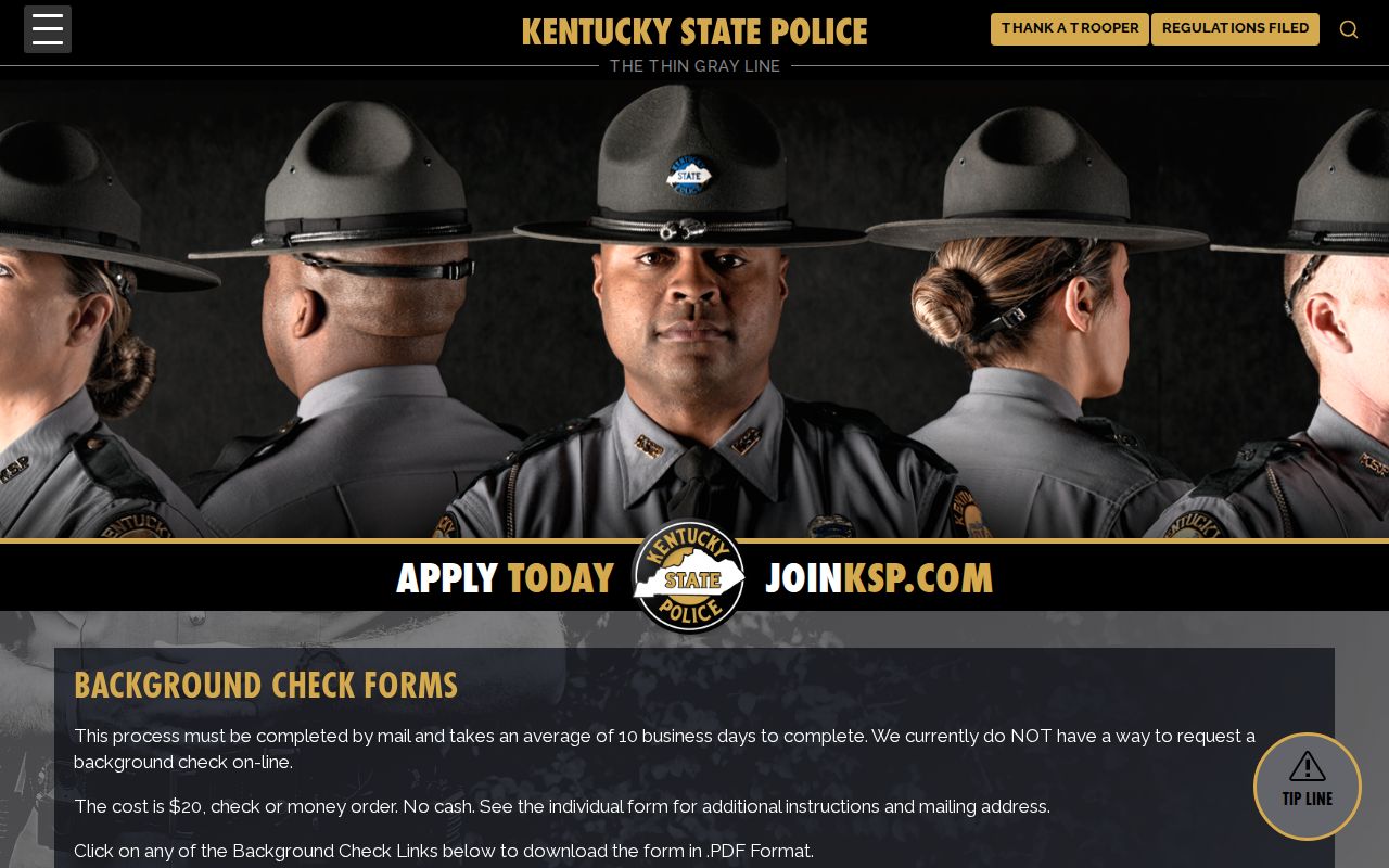Clark County criminal history background check forms and KSP channel choices